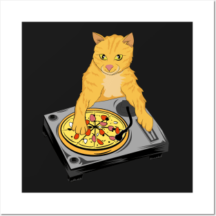 DJ Pizza Cat by Basement Mastermind Posters and Art